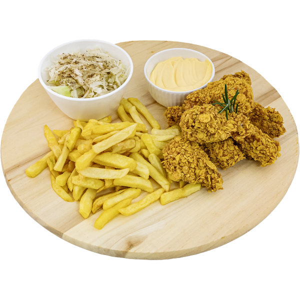 Aripioare pui crispy cu cartofi prăjiți